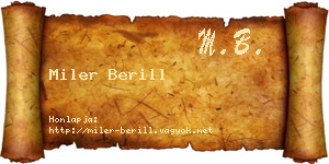 Miler Berill névjegykártya